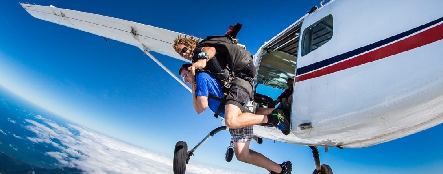 So for your birthday, I would like to have you pushed out of an airplane. 